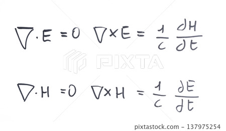 Maxwell's equations written in black marker 137975254