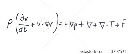 Navier Stroke Equation written with black marker Navier Stroke Equation written with black marker 137975261