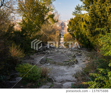 Rocky Park Slope Leading Toward the City Rocky Park Slope Leading Toward the City 137975886