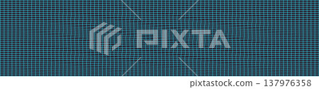 Abstract wavy grid pattern with blue lines on dark background 137976358