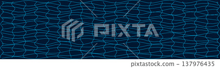 Abstract distorted grid pattern with wavy lines on dark background Abstract distorted grid pattern with wavy lines on dark background 137976435