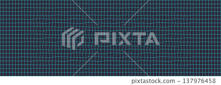 Abstract blue grid pattern with wavy lines for modern design 137976458