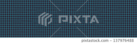 Dynamic blue grid pattern with wave distortion effect Dynamic blue grid pattern with wave distortion effect 137976488