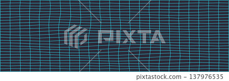 Wavy blue grid pattern on dark background for modern design 137976535