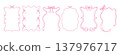 Elegant pink ribbon borders with decorative frames 137976717