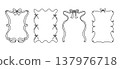 Elegant decorative frames with ribbon and bow designs 137976718