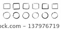 Hand-drawn square and circle outline set 137976719