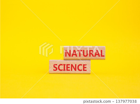 Natural Science symbol. Concept word Natural Science on wooden blocks. Beautiful yellow background. Educational and Natural Science concept. Copy space Natural Science symbol. Concept word Natural Science on wooden blocks. Beautiful yellow background. Educational and Natural Science concept. Copy space 137977038
