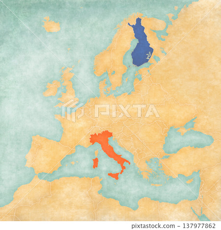 Map of Europe - Italy and Finland 137977862