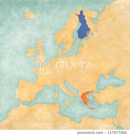 Map of Europe - Greece and Finland Map of Europe - Greece and Finland 137977866