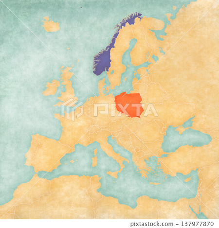 Map of Europe - Norway and Poland Map of Europe - Norway and Poland 137977870