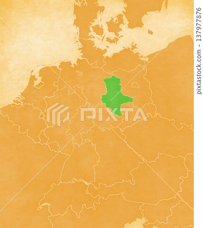 Ocher map of Germany - Saxony-Anhalt Ocher map of Germany - Saxony-Anhalt 137977876