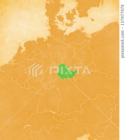 Ocher map of Germany - Thuringia 137977878