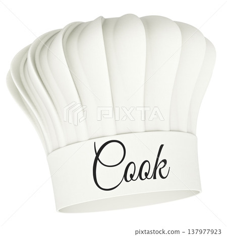 Cook Chef, white chef hat. 3D rendering 137977923