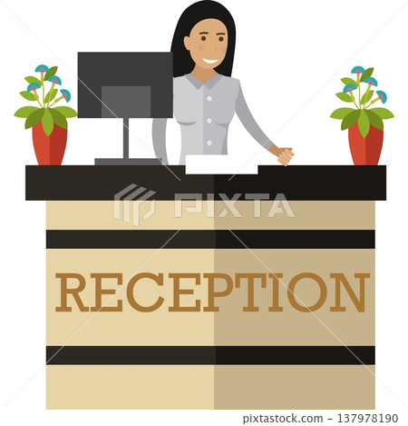 Receptionist at hotel vector icon 137978190