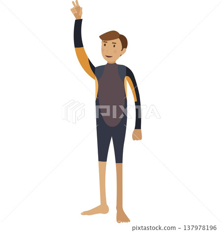 Diver in swimming suit vector icon 137978196