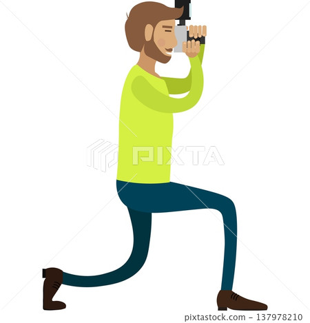 Photographer making photo on digital camera vector icon 137978210