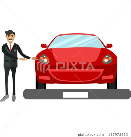 Salesman selling car vector icon 137978213
