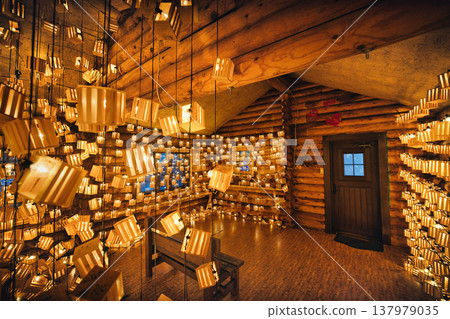 A room decorated with lanterns A room decorated with lanterns 137979035