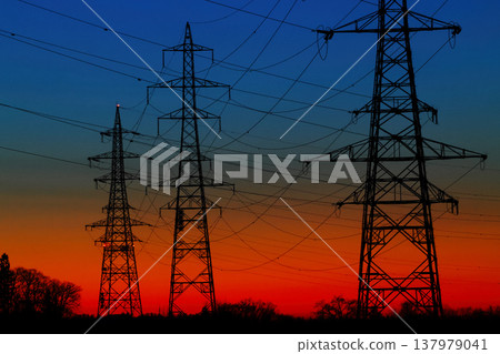 The sky before dawn and the tower 137979041