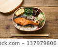 Salmon lunch box 137979806