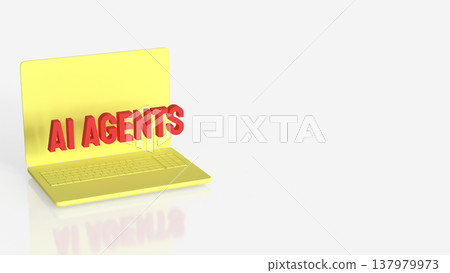 AI Agents Concept On Laptop Screen Minimal Technology Background 3d render. AI Agents Concept On Laptop Screen Minimal Technology Background 3d render. 137979973