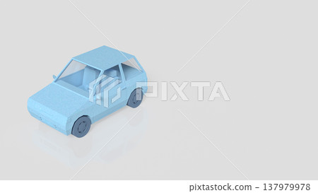Minimal Blue Low Poly Compact Car 3D Model Minimal Blue Low Poly Compact Car 3D Model 137979978