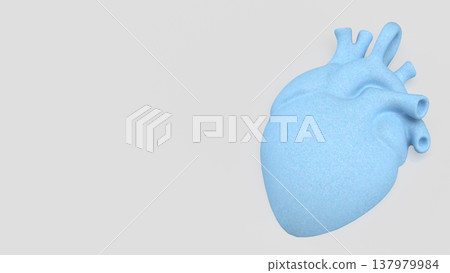 Blue Human Heart Anatomy Medical 3D Illustration 137979984