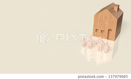 Family Home Protection And Real Estate Security Concept 3d render. 137979985