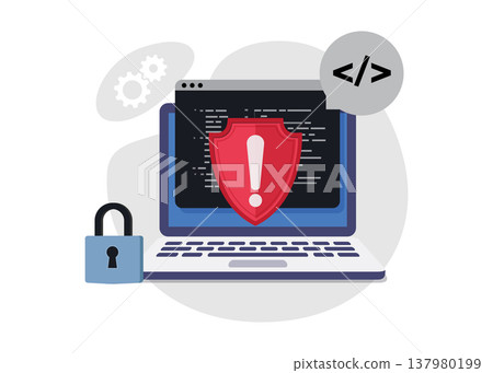 Cybersecurity and Vulnerability Warning Stock Illustration 137980199