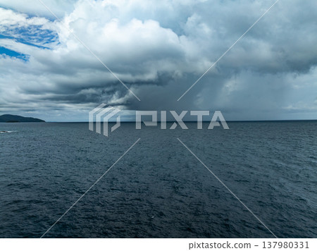 Bird eye view photo of waves and water surface texture sea sky background Beautiful nature Amazing view sea ocean background 137980331