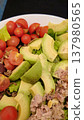 Fresh Avocado and Tomato Salad with Tuna 137980565