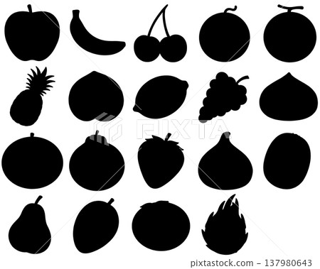 各種水果輪廓 137980643