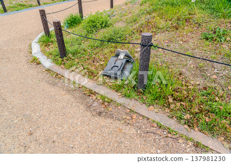 Illegally dumped LCD TVs Illegally dumped LCD TVs 137981230