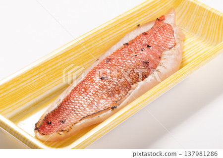 (From Chiba Prefecture) Seared Goldeneye Snapper, for Sashimi (From Chiba Prefecture) Seared Goldeneye Snapper, for Sashimi 137981286