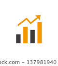 Rising bar graph icon 137981940