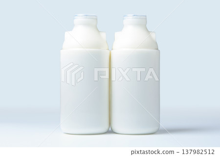 Mockup of a 750 ml drinking yogurt bottle, plain packaging material. Mockup of a 750 ml drinking yogurt bottle, plain packaging material. 137982512