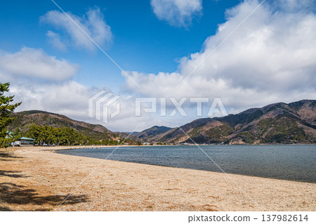 Lake Biwa shoreline scenery, Makino-cho, Nagahama City, Shiga Prefecture Lake Biwa shoreline scenery, Makino-cho, Nagahama City, Shiga Prefecture 137982614