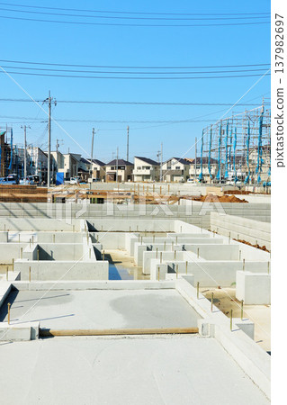 Blue sky and cityscape under construction 137982697