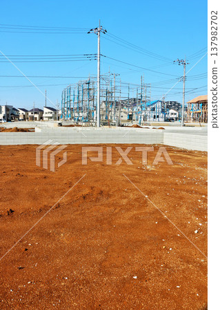 Blue sky and cityscape under construction 137982702