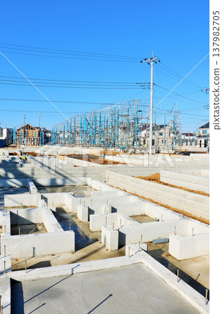 Blue sky and cityscape under construction 137982705