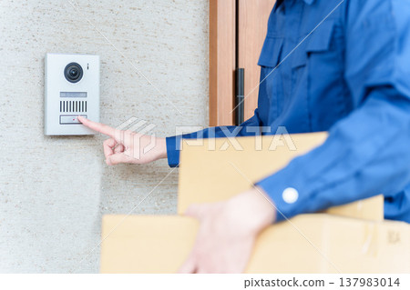 送貨員的手按在了對講機上 送貨員的手按在了對講機上 137983014