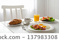 Breakfast in a bright dining room 137983308