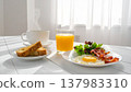 Breakfast in a bright dining room 137983310