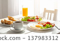 Breakfast in a bright dining room 137983312