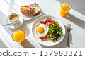 Breakfast in a bright dining room 137983321