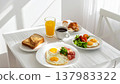 Breakfast in a bright dining room 137983322