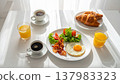 Breakfast in a bright dining room 137983323