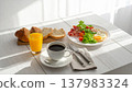 Breakfast in a bright dining room 137983324