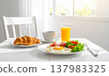 Breakfast in a bright dining room 137983325